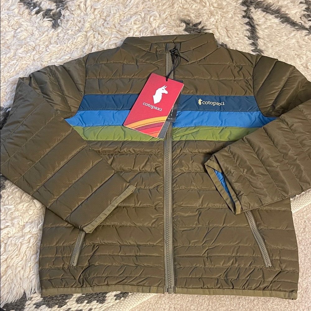 Cotopaxi Kids Puffer Jacket - Olive and Blue